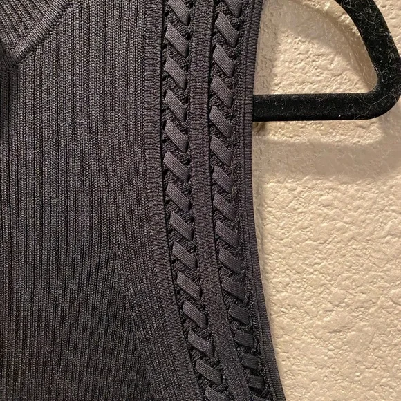 White House Black Market Black Sheath Midi Dress with Mock Neck for Cocktail - Picture 2 of 7